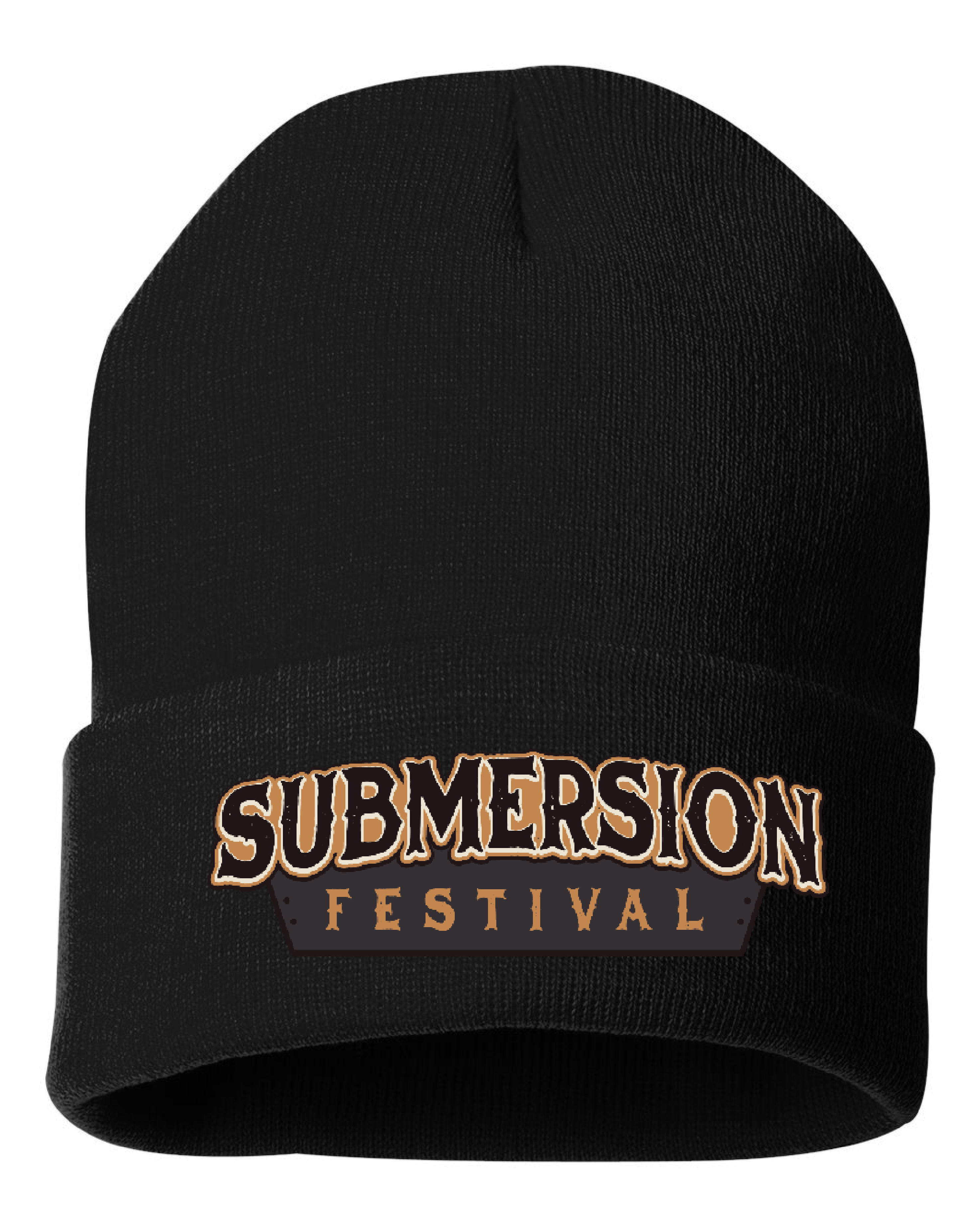 Black Embroidered Beanie