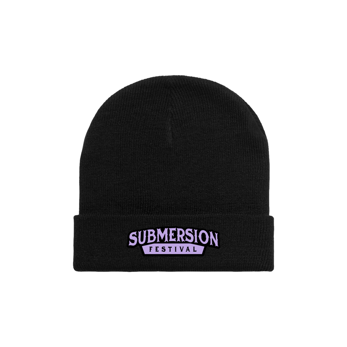 2026 Black Embroidered Submersion Logo Beanie w/ Purple Logo