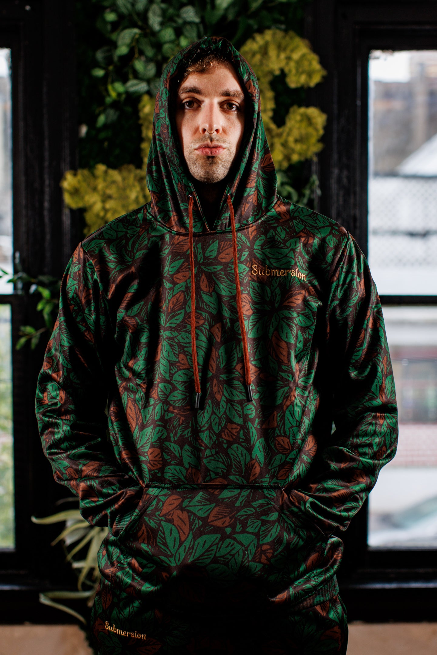 Sublimated All-Over Leave Print Joggers