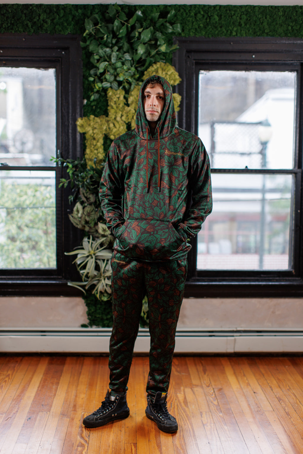 Sublimated All-Over Leave Print Joggers