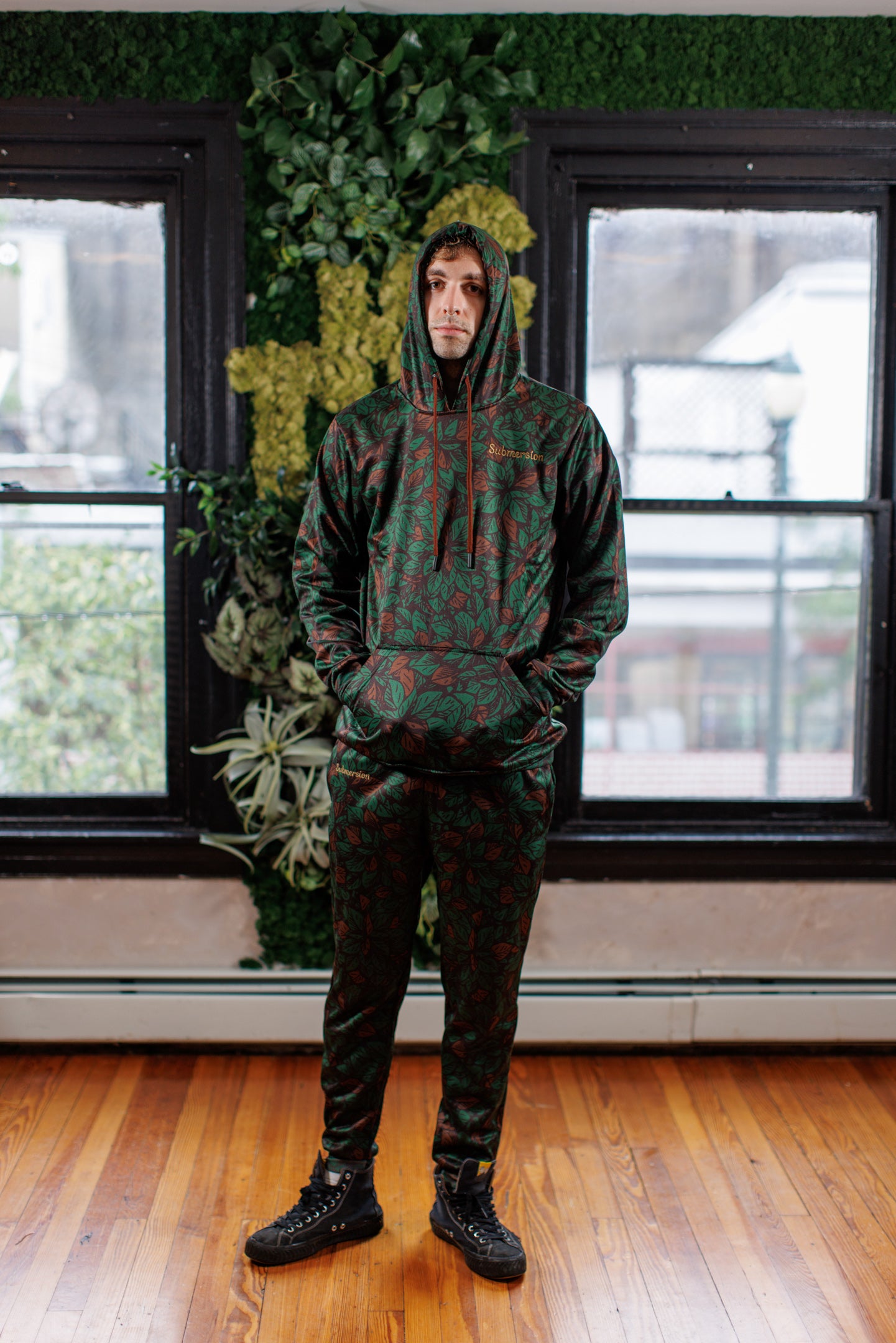 Sublimated All-Over Leave Print Joggers