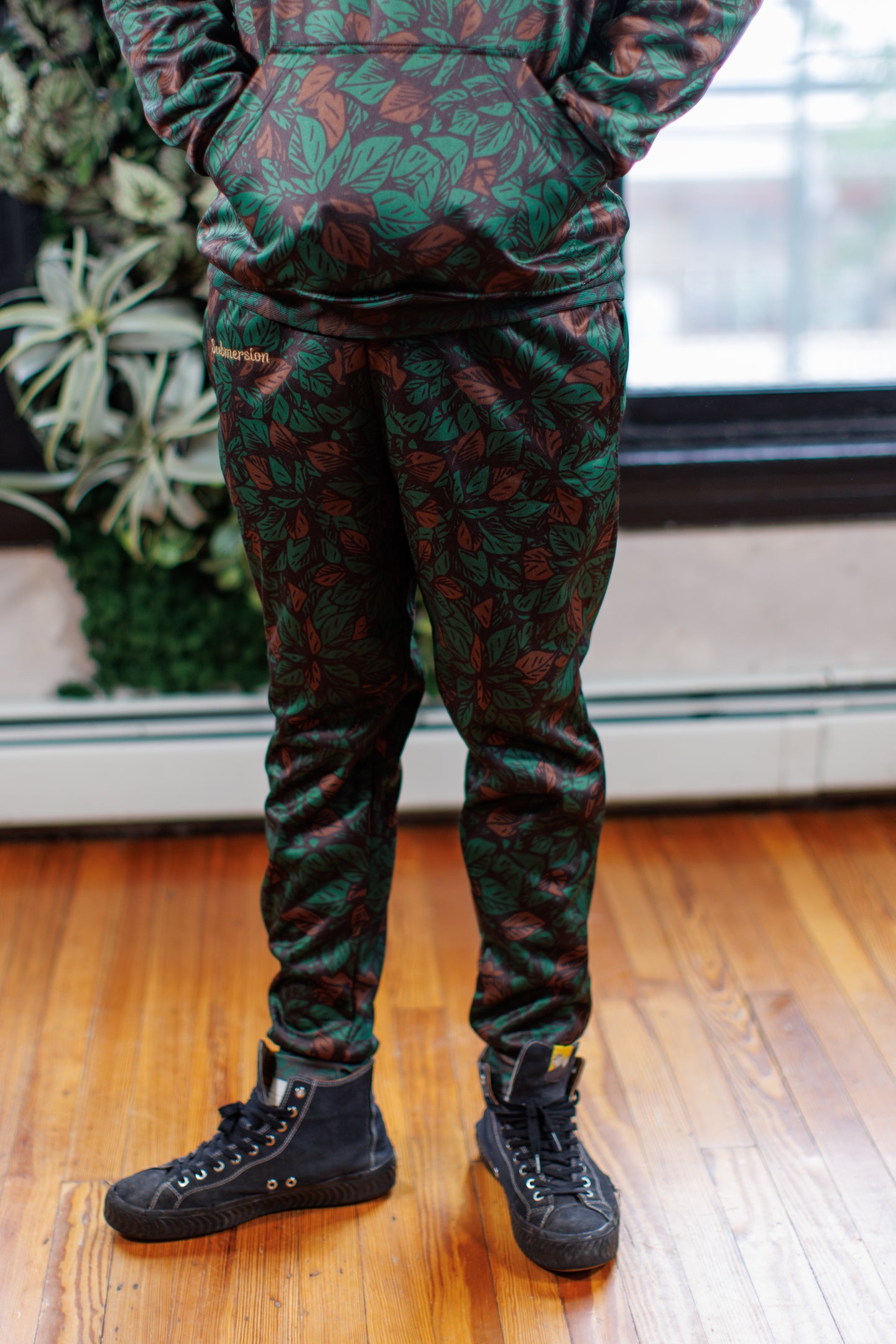 Sublimated All-Over Leave Print Joggers