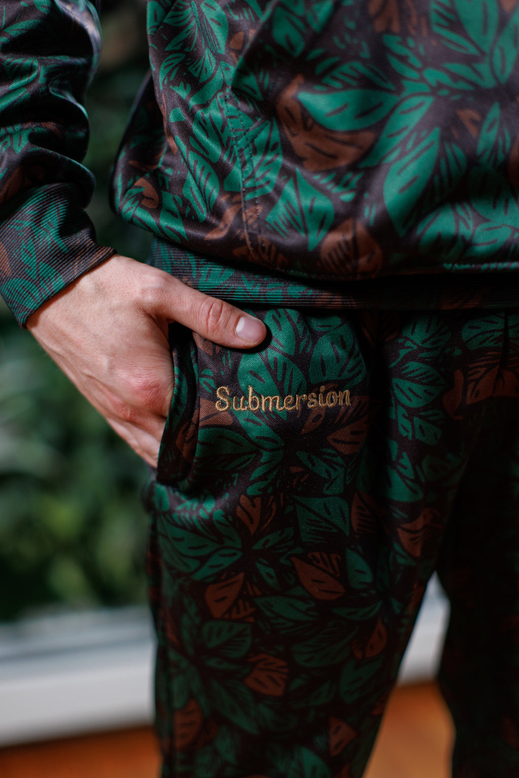 Sublimated All-Over Leave Print Joggers