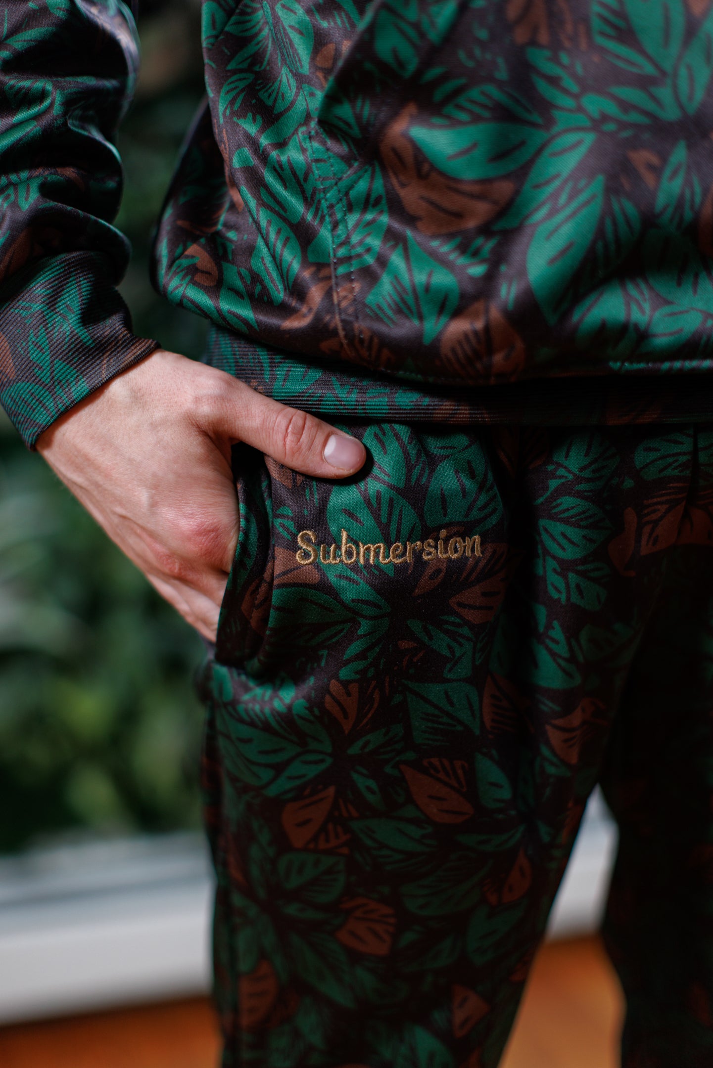 Sublimated All-Over Leave Print Joggers