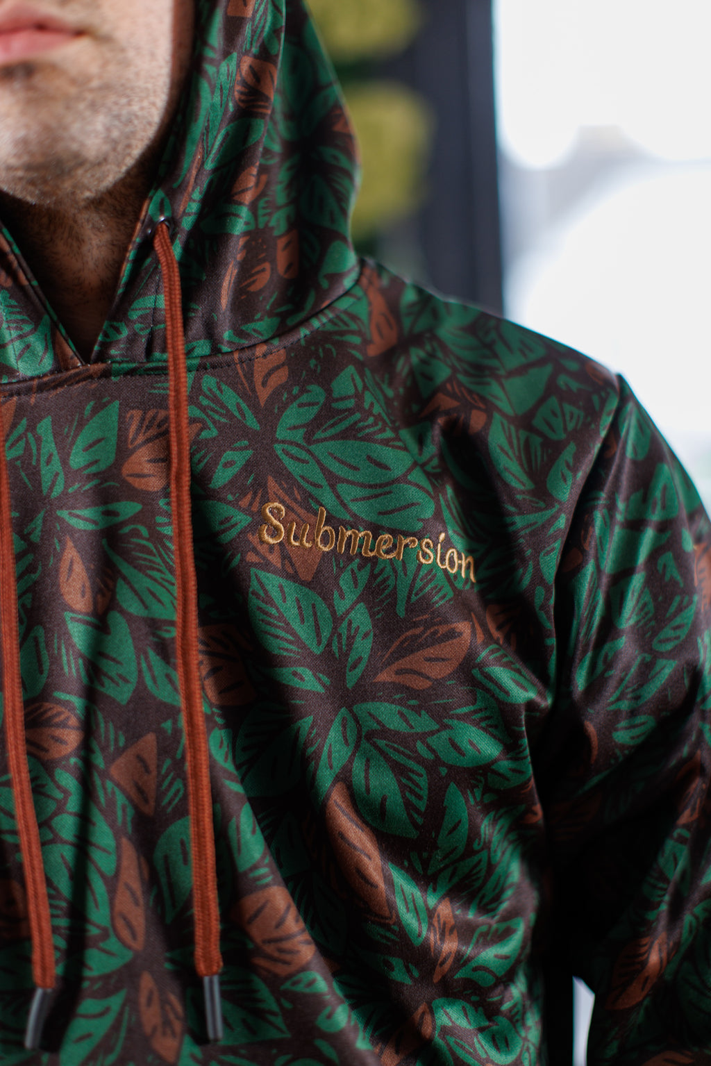 Sublimated All-Over Leave Print Pullover Hoodie