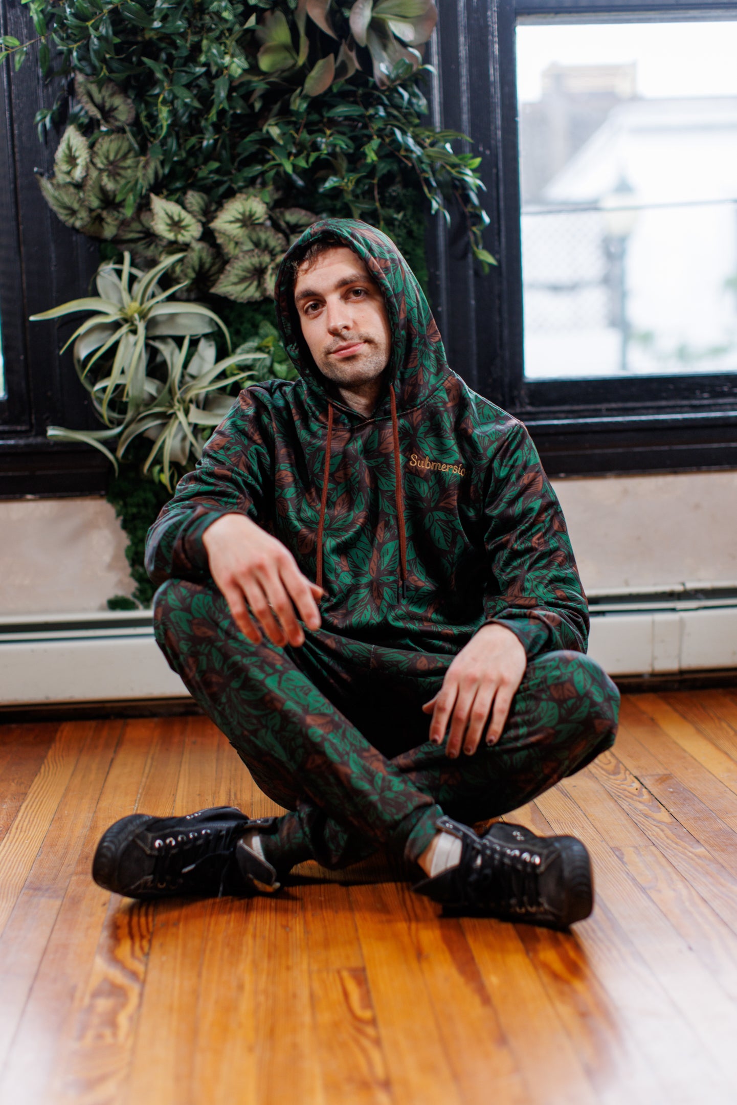 Sublimated All-Over Leave Print Joggers