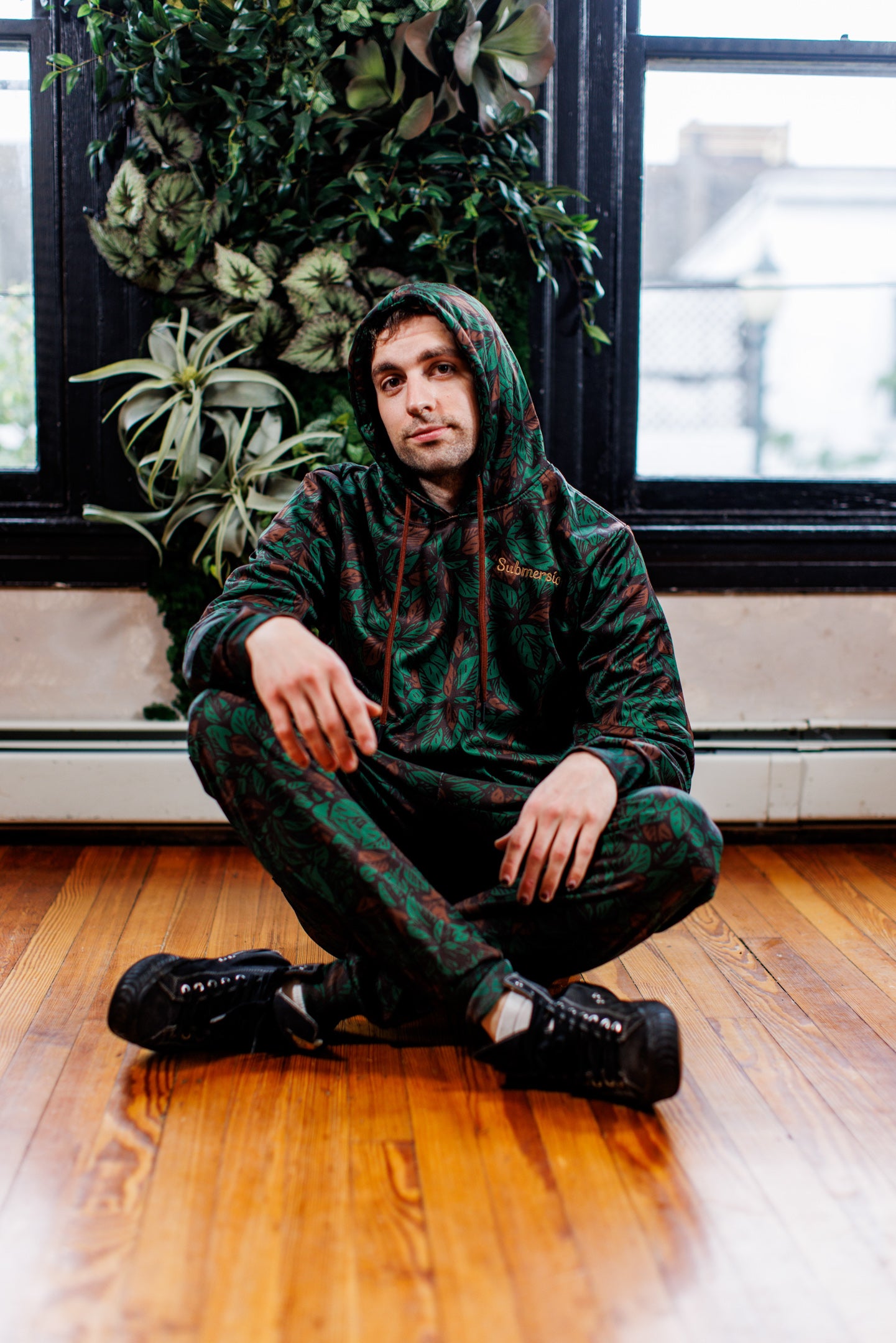 Sublimated All-Over Leave Print Joggers