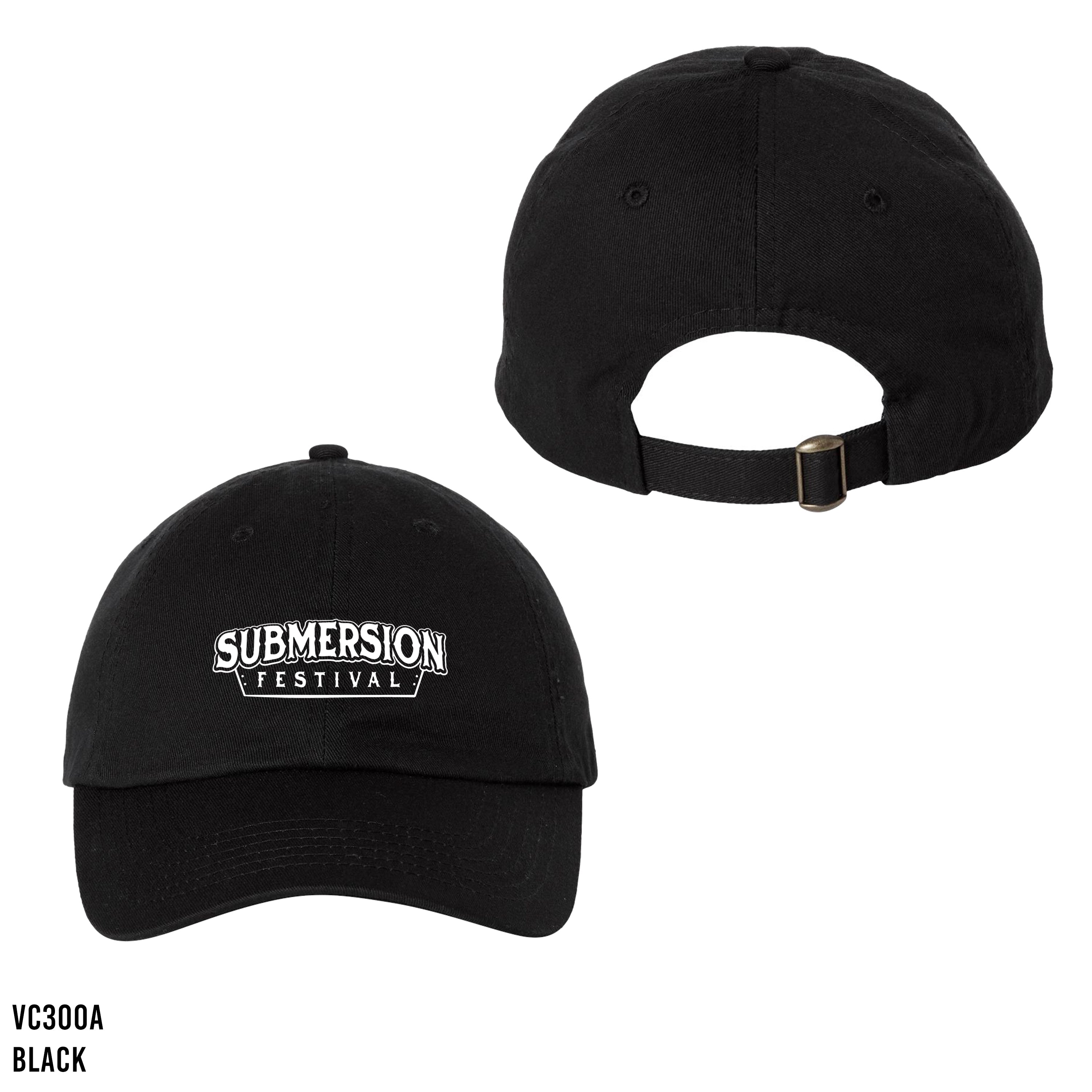 Black Embroidered Dad Hat